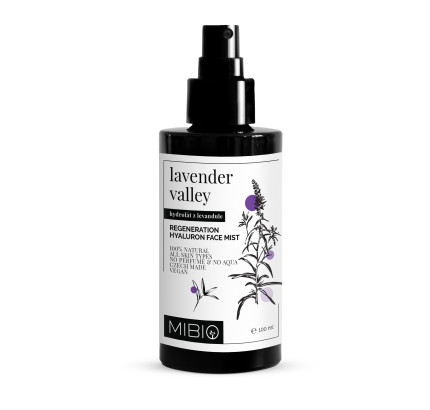 MIBIO Lavender valley, regenerační hyaluronová pleťová mlha, 100 ml
